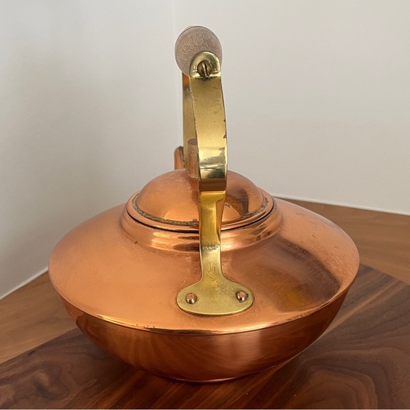 COPRAL Vintage Copper Tea Pot Kettle Made Portugal Shabby Chic Cabincore Decor - Picture 3 of 16